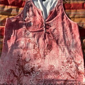 Chic Pink Floral Tank Top
